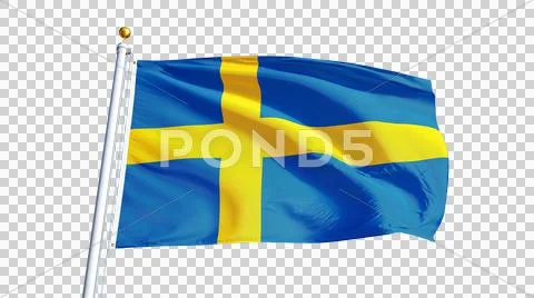 Sweden flag, close up, isolated with alpha channel Stock Photos