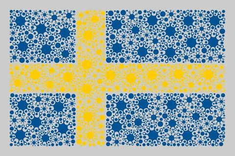 Sweden Flag - Collage of Coronavirus Objects Stock Illustration