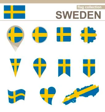 Sweden Flag Collection Stock Illustration