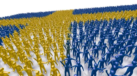 Sweden Flag Crowd Video stock 34586129