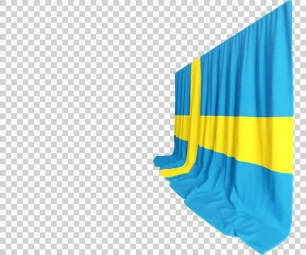 Sweden Flag Curtain in 3D Rendering called Flag of Sweden Stock-Illustration