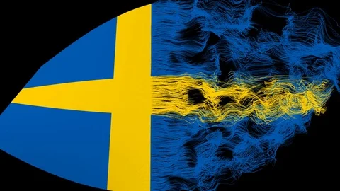 The Sweden flag emerging from yarn Stock Footage 84925634