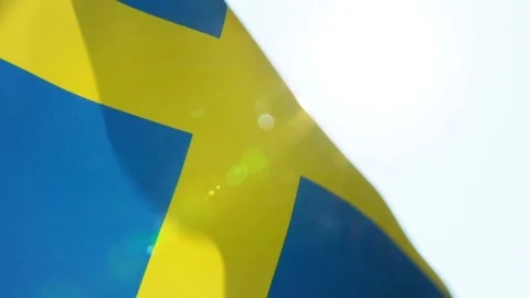 Sweden Flag Flapping Stock Footage 118957265