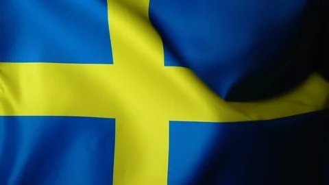 Sweden Flag Flapping Stock Footage 118965883