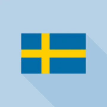 Sweden flag , flat design vector with official proportion Stock Illustration
