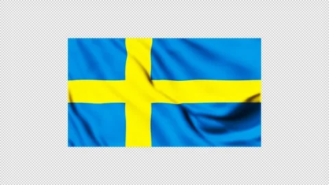Sweden flag fluttering in the wind Stock Footage 306271152
