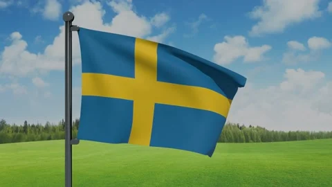 Sweden Flag Video stock 153255787