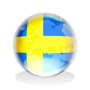 Sweden Flag Globe Stock Illustration