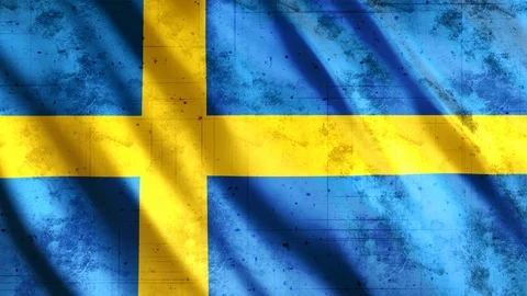 Sweden Flag Grunge  Stock Footage 123895461