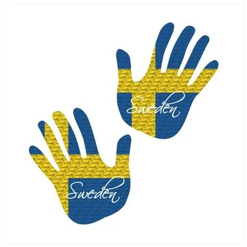 Sweden flag hand vector Stock-Illustration