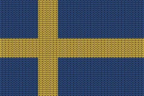 Sweden flag in knitting pattern Illustrazione stock