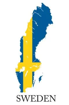 Sweden flag map Stock Illustration