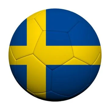 Sweden flag pattern 3d rendering of a soccer ball Illustrazione stock