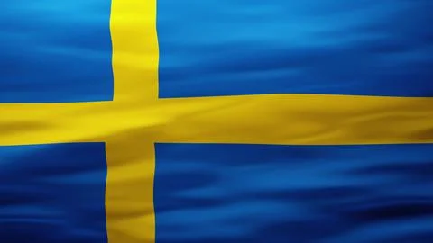 Sweden flag, Rippled silk texture - 3D illustration Stock Illustration
