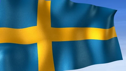Sweden Flag - Set of 3 Angles with Masks [3WaveSeries] Stock Footage 104584076