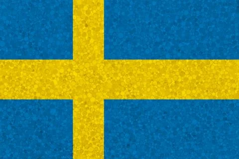 Sweden flag on styrofoam texture Stock Illustration