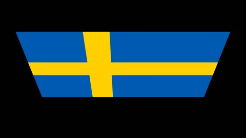 Sweden flag turning vertically Stock Footage 88429468