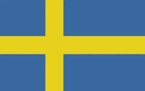 Sweden flag vector graphic. Rectangle Swedish flag illustration. Sweden count Stock Illustration