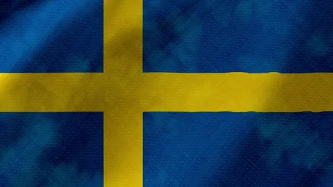 Sweden flag waving background with real fabric texture Stock-Footage 291918971