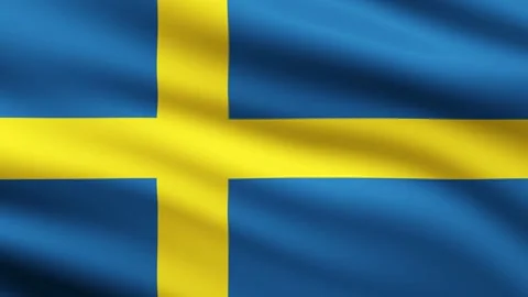 Sweden flag waving full screen background animation Stock Footage 264711658