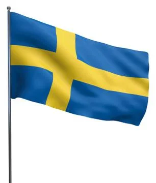 Sweden Flag Waving Stock Illustration