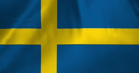 Sweden flag waving with the wind background loop video animation Video stock 327173625