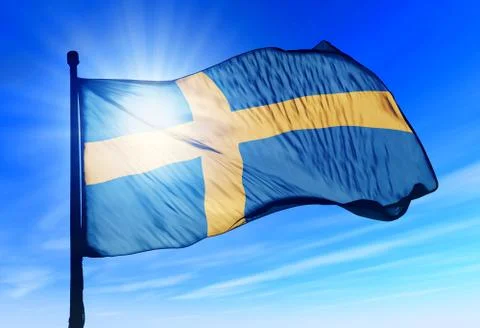Sweden flag waving on the wind Stock-Illustration