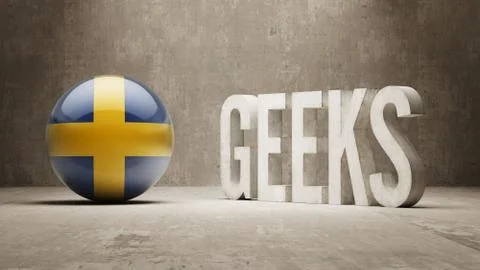 Sweden. Geeks  Concept. Stock Illustration