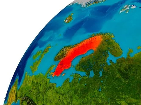 Sweden on globe Stock Illustration