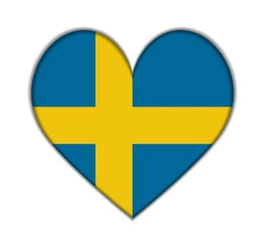 Sweden heart flag vector Ilustración de archivo