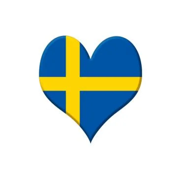 Sweden heart. Stock Illustration