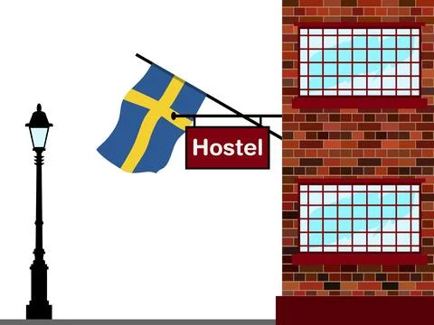 Sweden Hostels Vector Illustration Stock Illustration