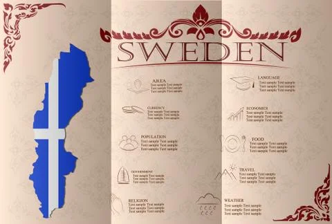 Sweden infographics, statistical data, sights. Vector illustration Stock Illustration