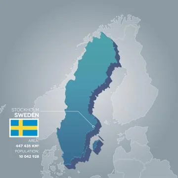 Sweden information map. Stock Illustration