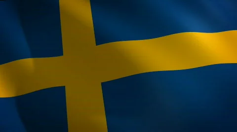 Sweden looping flag waving in the wind Stock Footage 800846
