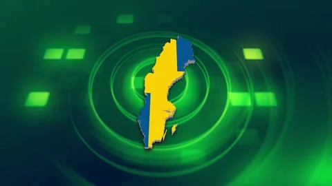 Sweden Map and Flag Background Stock Footage 344030158