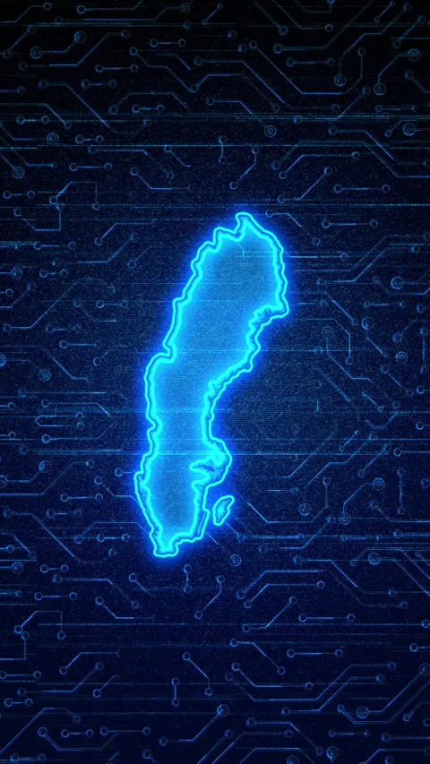 Sweden Map Digital Technology Opener Stock Footage 336314650