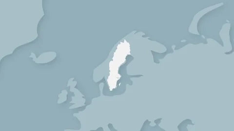 Sweden Map Emerging from World Map Animation with Smooth Zoom Effect Stock Footage 339273147