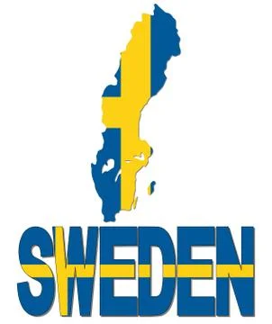 Sweden map flag and text illustration Stock Illustration