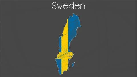 Sweden map-flag illustration Stock Illustration