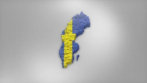 Sweden Map with Flag Intro Background Stock Footage 315162310