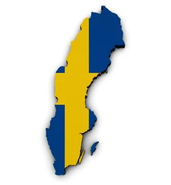 Sweden Map Flag Shape Stock Illustration