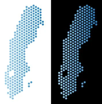 Sweden Map Hex Tile Abstraction Stockillustratie