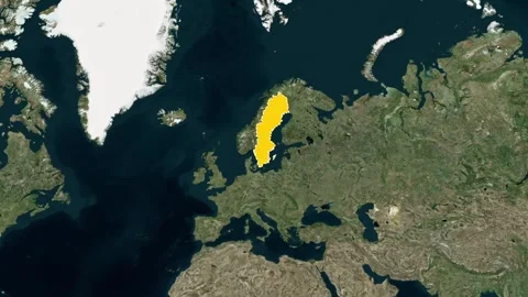 Sweden Map Highlight Motion Graphic 2D Animation 4K 库存影片 330383449