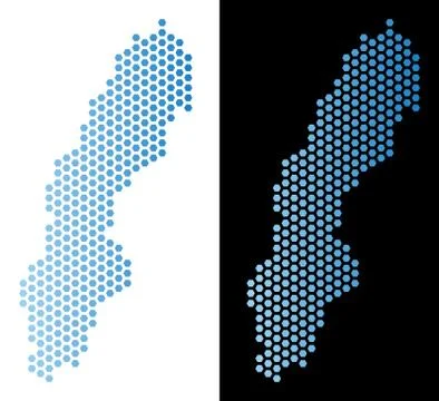Sweden Map Honeycomb Scheme Ilustração Stock