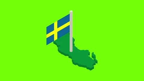 Sweden map icon animation Stock Footage