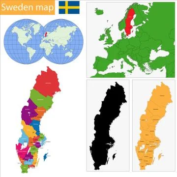 Sweden map Stock Illustration