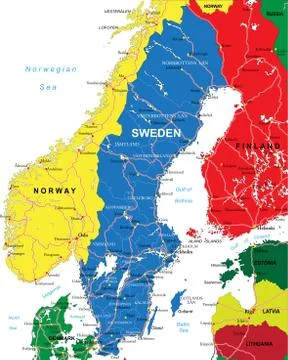 Sweden map Stock Illustration