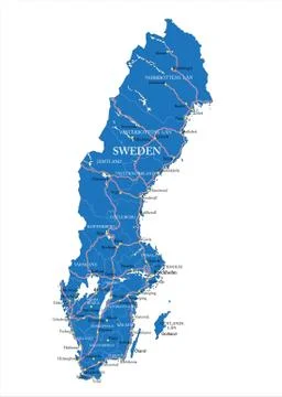 Sweden map isolated Stock Illustration
