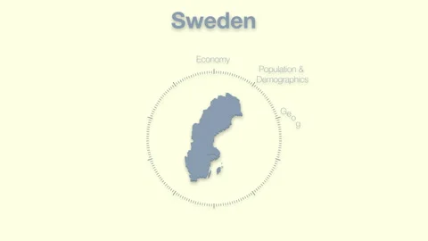 Sweden MAP revealingmotion graphics data elements Stock Footage 339878491